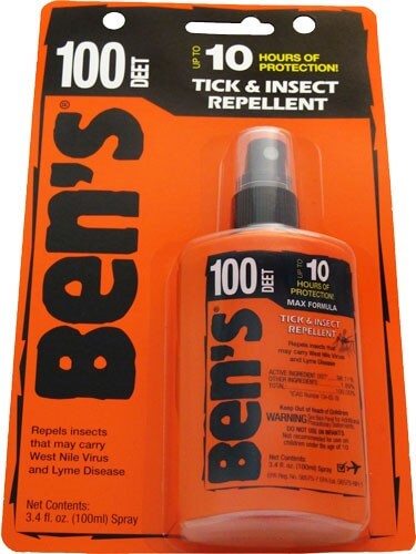 Ben’s 00067080 100  Odorless Scent 3.40 oz Spray Repels Ticks & Biting Insects Effective Up to 10 hrs