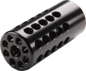 Tactical Solutions 1022CMPBLK X-Ring Compensator Black Gloss Aluminum with 1/2″-28 tpi Threads  .920″ Diameter & 360 Degree Ports for 22 LR Ruger 10/22