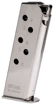 Walther Arms 2246009 PPK Stainless Detachable 6rd for 380 ACP Walther PPK