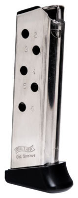 Walther Arms 2246010 PPK Nickel Detachable with Finger Rest 6rd for 380 ACP Walther PPK