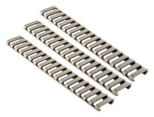 Ergo 1373DE Low-Pro Ladder Rail Covers Rifle 18 Slot Dark Earth Rubber 3 Pack