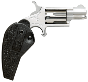 North American Arms 22MSHG Mini-Revolver  22 WMR 5 rd 1.13″ Barrel  Overall Stainless Steel Finish  Black Synthetic Holster Grip