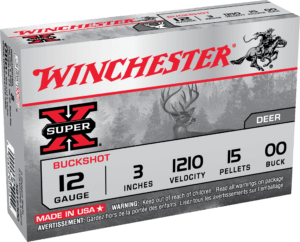 Winchester Ammo XB12300 Super X  12 Gauge 3″ 15 Pellets 00 Buck Shot 5 Bx