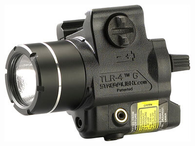 Streamlight 69245 TLR-4G Weapon Light w/Laser 160 Lumens Output White LED Light Green Laser 113 Meters Beam Rail Grip Clamp Mount Black Anodized Polymer Streamlight 69245 TLR-4G Weapon Light w/Laser 160 Lumens Output White LED Light Green Laser 113 Meters Beam Rail Grip Clamp Mount Black Anodized Polymer