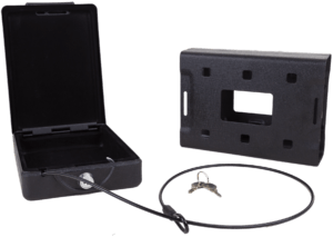 Bulldog BD1100 Car Vault Key Entry Matte Black Powder Coat Steel Holds 1 Handgun 8.70″ x 6″ x 2.50″ Bulldog BD1100 Car Vault Key Entry Matte Black Powder Coat Steel Holds 1 Handgun 8.70″ x 6″ x 2.50″