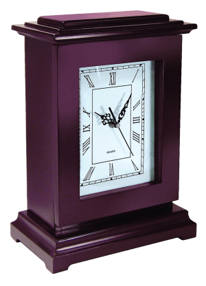 Peace Keeper RGC Tall Gun Clock  Front Panel Entry Mahogany Stain Wood Holds 1 Handgun 13.25 L x 9.50" W x 6.25" D"