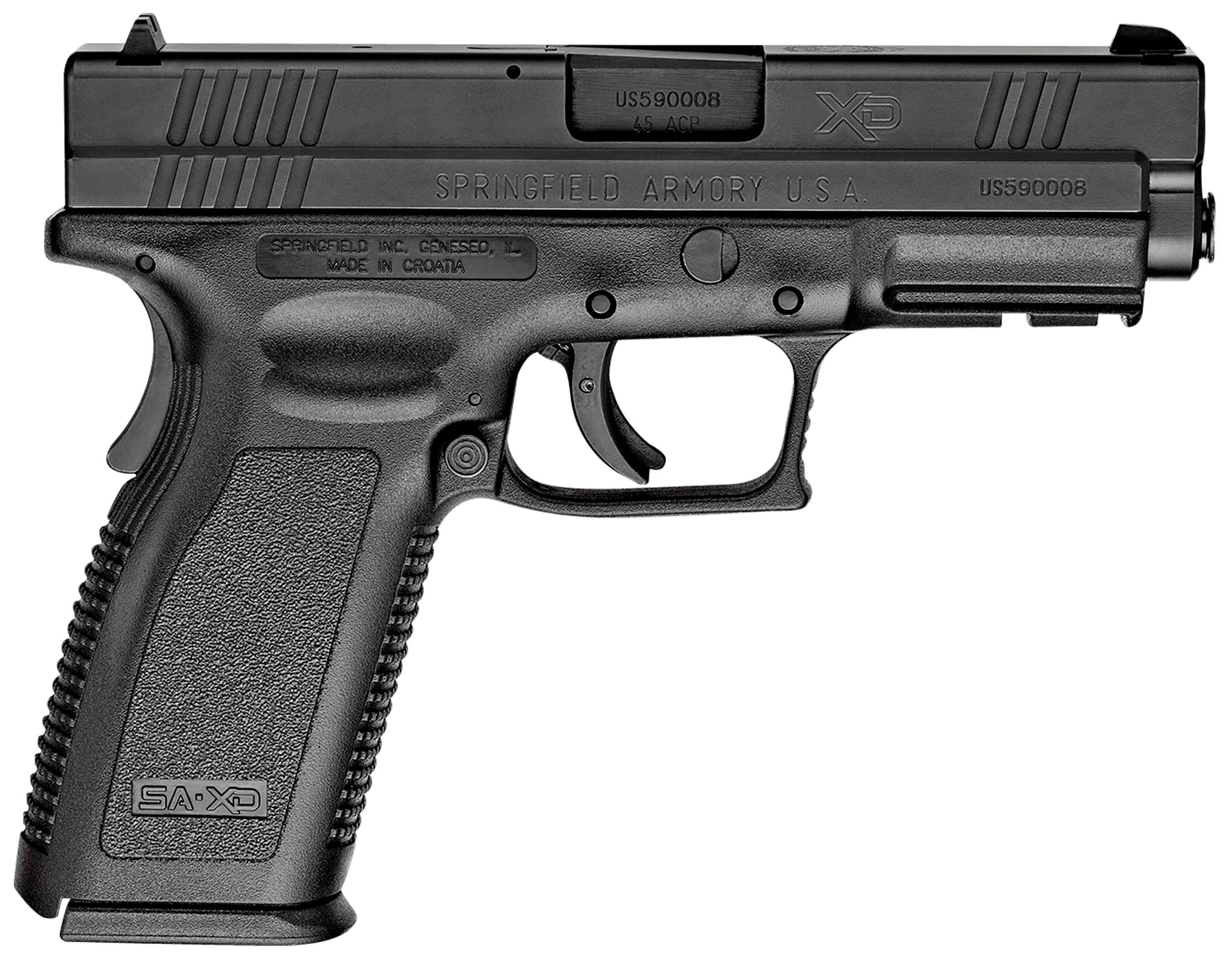 Springfield Armory XD9611CA XD Service *CA Compliant 45 ACP 10+1 4" Barrel Black Polymer Frame w/Picatinny Acc. Rail Serrated Black Melonite Steel Slide Polymer Grip