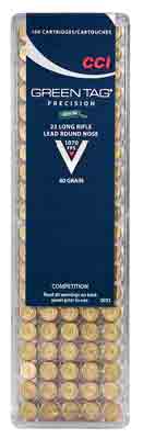 CCI 0033 Green Tag Competition 22LR 40gr Lead Round Nose 100rd Box CCI 0033 Green Tag Competition 22LR 40gr Lead Round Nose 100rd Box