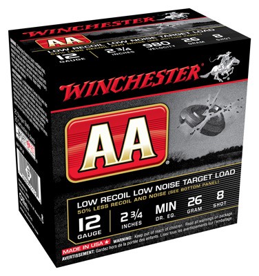 Winchester Ammo AA12FL8 AA Low Recoil 12 Gauge 2.75″ 26 Gram 8 Shot 25rd Box