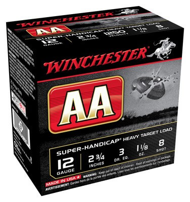 Winchester Ammo AAHA128 AA Super Handicap Heavy Target 12 Gauge 2.75″ 1 1/8 oz 8 Shot 25rd Box