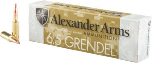 Alexander Arms AG123LSBOX Lapua Scenar  6.5Grendel 123gr Boat Tail Open Tip Match 20rd Box