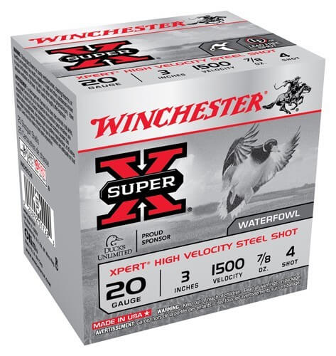 Winchester Ammo WEX2034 Super X Xpert High Velocity 20 Gauge 3″ 7/8 oz 4 Shot 25rd Box
