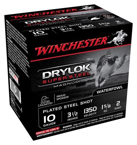 Winchester Ammo XSC102 Drylok Super Steel Magnum 10 Gauge 3.50″ 1 5/8 oz 2 Shot 25rd Box