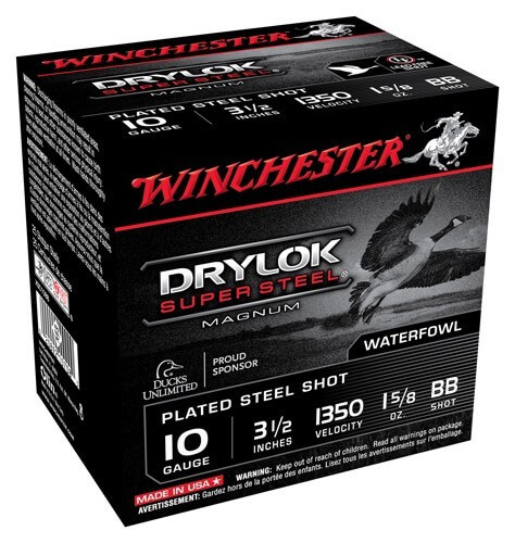 Winchester Ammo XSC10BB Drylok Super Steel Magnum 10 Gauge 3.50″ 1 5/8 oz BB Shot 25rd Box