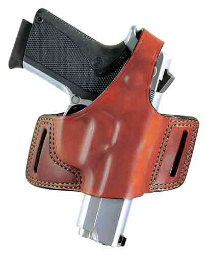 Bianchi 12843 Black Widow OWB Size 10 Tan Leather Belt Slide Fits Browning Hi-Power Fits Colt Commander Fits Springfield 1911-A1 Right Hand