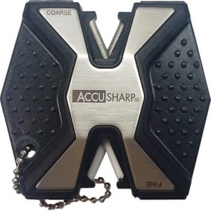 AccuSharp 017C Diamond Pro 2-Step Sharpener Hand Held Fine/Coarse Diamond Ceramic Sharpener Black/White Aluminum