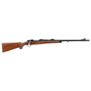 Ruger 37186 Hawkeye African 375 Ruger 3+1 23″ Muzzle Brake Barrel Satin Blued Alloy Steel American Walnut With Ebony Forend Cap Stock Optics Ready