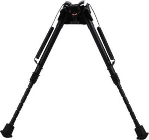 Harris Bipods BRM1A2 Non-Swivel BR Swivel Stud 6-9″ Black Steel/Aluminum Notched Legs Rubber Feet