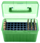 MTM Case-Gard H50RL10 Deluxe Ammo Box Round Handle Multi-Caliber Rifle  Green Polypropylene 50rd