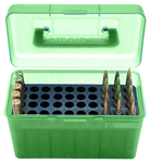 MTM Case-Gard H50RM10 Deluxe Ammo Box  Multi-Caliber Rifle Green Polypropylene 50rd