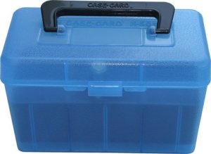 MTM Case-Gard H50RMAG24 Deluxe Ammo Box for 7mm Rem/Mag 300 Win Mag Clear Blue Polypropylene 50rd MTM Case-Gard H50RMAG24 Deluxe Ammo Box for 7mm Rem/Mag 300 Win Mag Clear Blue Polypropylene 50rd