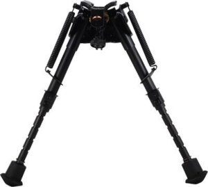 Harris Bipods BRMS Swivel BR Swivel Stud 6-9″ Black Steel/Aluminum Notched Legs Rubber Feet
