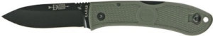 Ka-Bar 4062FG Dozier Hunter 3″ Folding Drop Point Plain Japanese AUS-8A SS Blade Zytel Foliage Green Handle