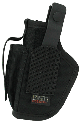 Uncle Mike’s 70160 Sidekick Hip Holster IWB/OWB Size 16 Black Kodra Nylon Belt Clip Fits Med/Large Semi Autos Fits 3.25-3.75″ Barrel Ambidextrous