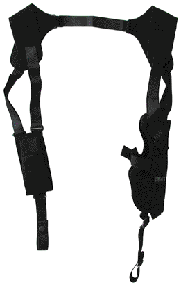 Uncle Mike’s 75151 Pro-Pak Vertical Shoulder Holster Shoulder Size 15 Black Nylon Harness Fits Large Semi-Auto Fits 3.75-4.50″ Barrel Right Hand