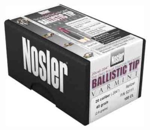Nosler 52111 Ballistic Tip  204 Ruger .204 40 gr Spitzer/ 100rd Box