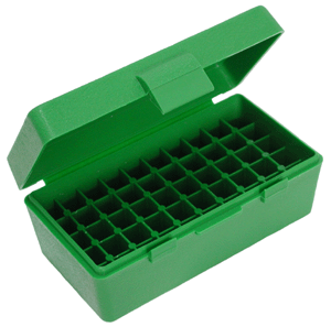 MTM Case-Gard P503810 Case-Gard P-50 Multi-Caliber Handgun Green Polypropylene 50rd