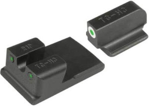 TruGlo TG231R1W Tritium Pro  Black | Green Tritium White Outline Front Sight Green Tritium Rear Sight