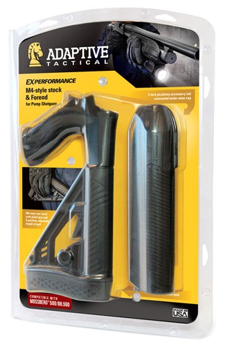 ADAPTIVE TACTICAL AT02006 EX Performance Stock & Forend Black Synthetic Adj. M4 Style Stock with Swivel Stud Vented Rubber Butt Pad 2″ Concealed Picatinny Rail on Forend Fits Mossberg 500/590/Maverick 88 ADAPTIVE TACTICAL AT02006 EX Performance Stock & Forend Black Synthetic Adj. M4 Style Stock with Swivel Stud Vented Rubber Butt Pad 2″ Concealed Picatinny Rail on Forend Fits Mossberg 500/590/Maverick 88