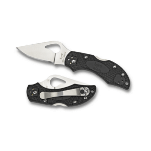 Spyderco BY10PBK2 Byrd Robin 2 Lightweight 2.43″ Folding Drop Point Plain 8Cr13MoV SS Blade Black Bi-Directional Texturing FRN Handle Includes Pocket Clip