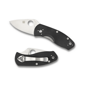 Spyderco C148GP Ambitious 2.25″ Folding Drop Point Plain 8Cr13MoV SS Blade Black G10 Handle Includes Pocket Clip