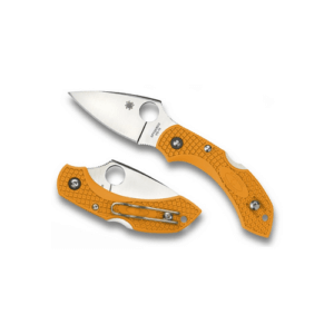 Spyderco C28POR2 Dragonfly 2  2.30″ Folding Drop Point Plain VG-10 SS Blade Orange FRN Handle Includes Pocket Clip