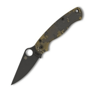 Spyderco C81GPCMOBK2 Para Military 2  3.44″ Folding Drop Point Plain Black CPM S30V SS Blade Digital Camo G10 Handle Includes Pocket Clip