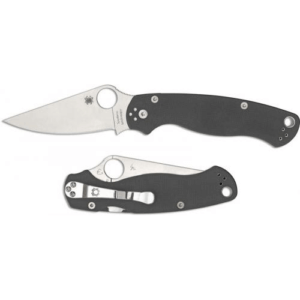 Spyderco C81GPDGY2 Para Military 2  3.47″ Folding Plain Satin Maxamet Steel Blade/Dark Gray Textured G10 Handle Includes Pocket Clip