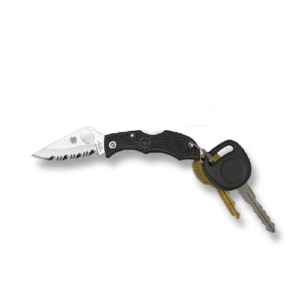 Spyderco LBKS3 Ladybug 3  1.94″ Folding Modified Clip Point Serrated VG-10 SS Blade Black FRN Handle