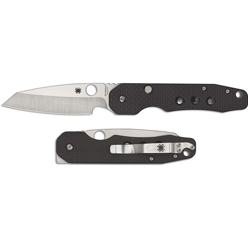 Spyderco C240CFP Smock 3.39″ Folding Plain Stonewashed CPM S30V SS Blade/Black Textured Carbon Fiber/G10 Handle Spyderco C240CFP Smock 3.39″ Folding Plain Stonewashed CPM S30V SS Blade/Black Textured Carbon Fiber/G10 Handle