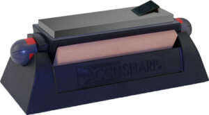 AccuSharp 025C Tri-Stone Deluxe Sharpening System Coarse Medium Fine Diamond Alumina Ceramic Sharpener Rubber Handle