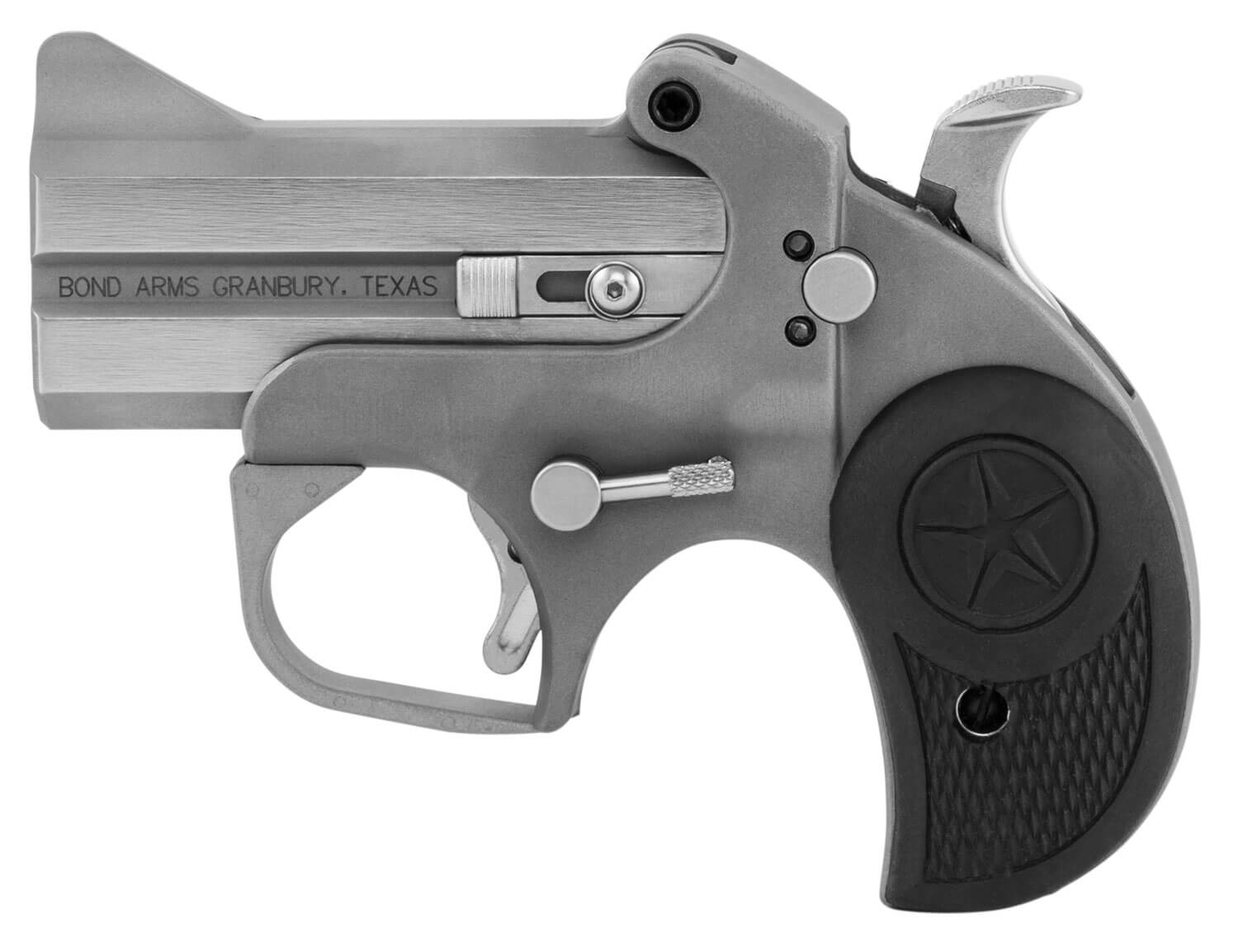 Bond Arms BARW Rowdy 45 Colt (LC)/410 Gauge 2rd 3″ Polished Stainless Steel Double Barrel & Bead Blasted Frame Auto Extractor & Rebounding Hammer Blade Front/Fixed Rear Sights Rubber Grip Manual Safety Bond Arms BARW Rowdy 45 Colt (LC)/410 Gauge 2rd 3″ Polished Stainless Steel Double Barrel & Bead Blasted Frame Auto Extractor & Rebounding Hammer Blade Front/Fixed Rear Sights Rubber Grip Manual Safety
