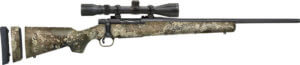 Mossberg 28065 Patriot Super Bantam Youth 243 Win 5+1 20″ Fluted Barrel  Blued Metal Finish  Spiral-Fluted Bolt w/Streamlined Bolt Handle  Adjustable LOP TrueTimber Strata Synthetic Stock w/1″ Spacer  Includes 3-9x40mm Scope