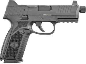 FN 66100527 509T  Full Size 9mm Luger 10+1  4.50″ Black Target Crown/Threaded Steel Barrel  Matte Black Optic Ready/Serrated Stainless Steel Slide  Matte Black Polymer Frame w/Picatinny Rail  Ambidextrous