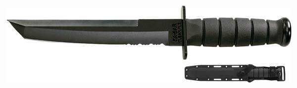 Ka-Bar 1245 Tanto 8″ Fixed Tanto Part Serrated Black 1095 Cro-Van Blade Black Kraton G Handle Includes Sheath Ka-Bar 1245 Tanto 8″ Fixed Tanto Part Serrated Black 1095 Cro-Van Blade Black Kraton G Handle Includes Sheath