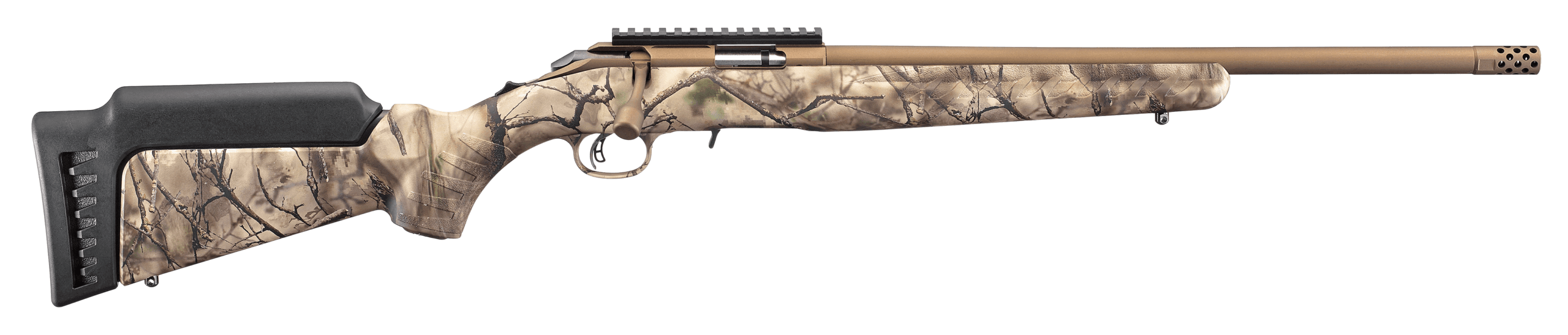 Ruger 8374 American Rimfire Full Size 17 HMR 9+1 18″ Bronze Cerakote Threaded Barrel Picatinny Rail Steel Receiver GoWild Camo I-M Brush Synthetic Fixed Stock Right Hand Ruger 8374 American Rimfire Full Size 17 HMR 9+1 18″ Bronze Cerakote Threaded Barrel Picatinny Rail Steel Receiver GoWild Camo I-M Brush Synthetic Fixed Stock Right Hand