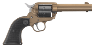 Ruger 2004 Wrangler  22 LR 6 Shot 4.62″ Burnt Bronze Cerakote Barrel  Black Cerakote Cylinder  Burnt Bronze Cerakote Frame Black Checkered Polymer Grips
