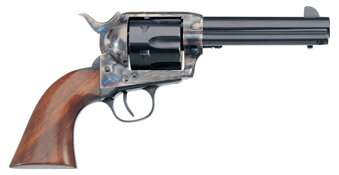 Taylors & Company 550887DE 1873 Cattleman New Model 45 Colt (LC) Caliber with 4.75″ Blued Finish Barrel 6rd Capacity Blued Finish Cylinder Color Case Hardened Finish Steel Frame Walnut Navy Size Grip & Overall Taylor Polish Taylors & Company 550887DE 1873 Cattleman New Model 45 Colt (LC) Caliber with 4.75″ Blued Finish Barrel 6rd Capacity Blued Finish Cylinder Color Case Hardened Finish Steel Frame Walnut Navy Size Grip & Overall Taylor Polish