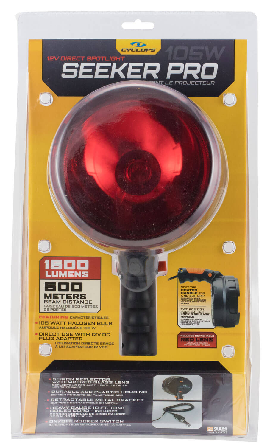 Cyclops CYCS150012V Seeker Pro 1500 Lumens Red/White Halogen Black ABS Polymer 500 Meters Cyclops CYCS150012V Seeker Pro 1500 Lumens Red/White Halogen Black ABS Polymer 500 Meters