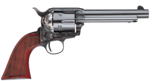 Taylors & Company 555138 1873 Cattleman Gunfighter 357 Mag Caliber with 5.50″ Blued Finish Barrel  6rd Capacity Blued Finish Cylinder  Color Case Hardened Finish Steel Frame & Walnut Army Size Grip